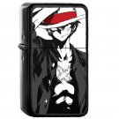 Straw Hat Luffy One Piece Japanese Manga - Oil Windproof Flip Top Black Lighters Briquet Encendedor