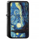 Starry Night Art Vincent Van Gogh - Oil Windproof Flip Top Black Lighters Briquet Encendedor