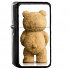 Ted Bear - Oil Windproof Flip Top Black Lighters Briquet Encendedor