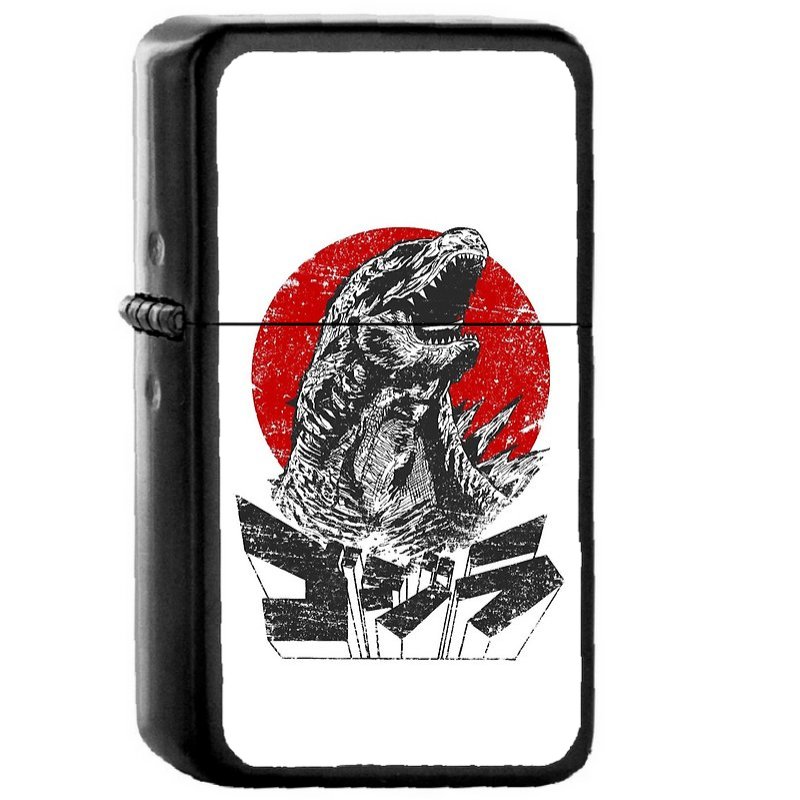 The King Will Rise Godzilla Japanese - Oil Windproof Flip Top Black Lighters Briquet Encendedor 1