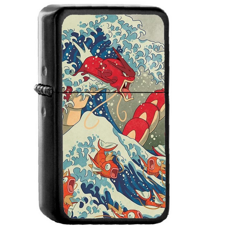 The Great Wave Off Kanto Shiny Version - Oil Windproof Flip Top Black Lighters Briquet Encendedor 1