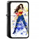 Wonder Woman Super Hero - Oil Windproof Flip Top Black Lighters Briquet Encendedor