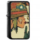 Tank Girl Helmet Soldier - Oil Windproof Flip Top Black Lighters Briquet Encendedor