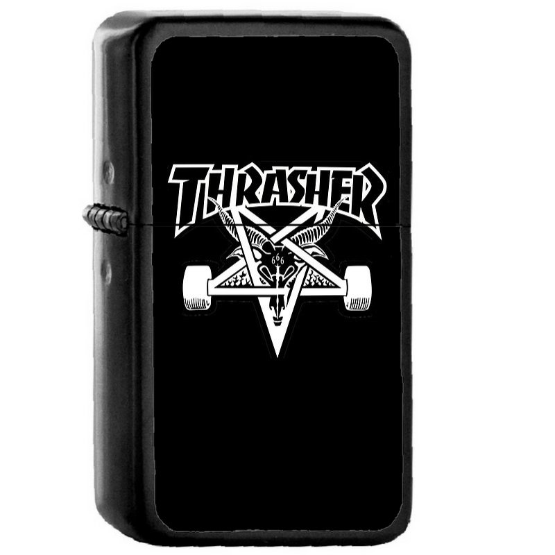 Thrasher - Oil Windproof Flip Top Black Lighters Briquet Encendedor