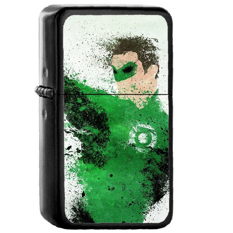 The Ring Green Lantern - Oil Windproof Flip Top Black Lighters Briquet Encendedor