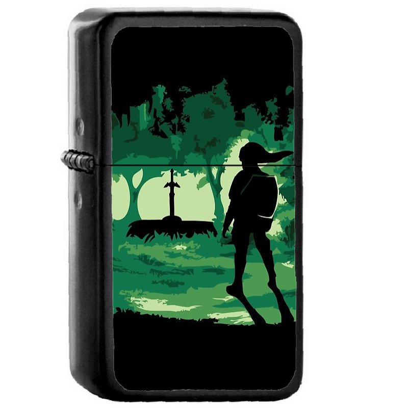 The Master Sword - Oil Windproof Flip Top Black Lighters Briquet Encendedor 1
