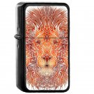 Tribal Lion - Oil Windproof Flip Top Black Lighters Briquet Encendedor