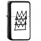 Tri Crown - Oil Windproof Flip Top Black Lighters Briquet Encendedor