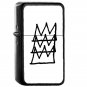 Tri Crown - Oil Windproof Flip Top Black Lighters Briquet Encendedor