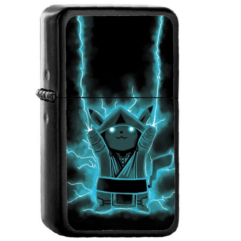 Thunder Pokemon - Oil Windproof Flip Top Black Lighters Briquet Encendedor