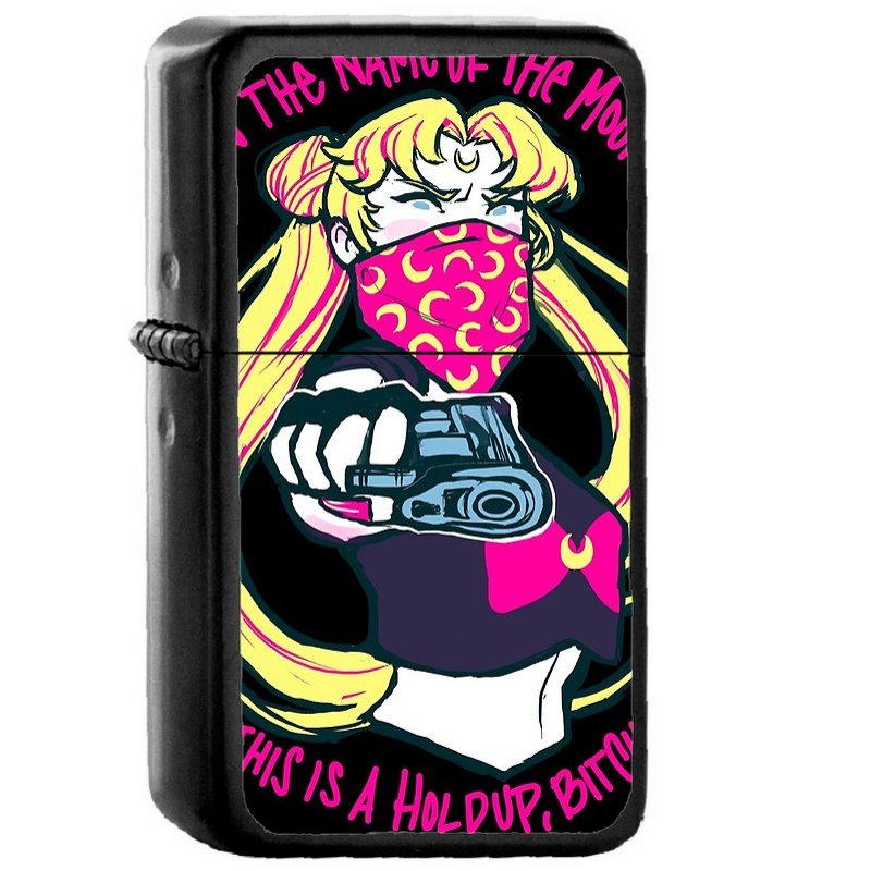 Thug Usagi - Oil Windproof Flip Top Black Lighters Briquet Encendedor