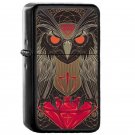 Owl - Oil Windproof Flip Top Black Lighters Briquet Encendedor 1