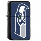 Seahawks - Oil Windproof Flip Top Black Lighters Briquet Encendedor
