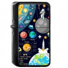 Universe Concepts Infographics - Oil Windproof Flip Top Black Lighters Briquet Encendedor