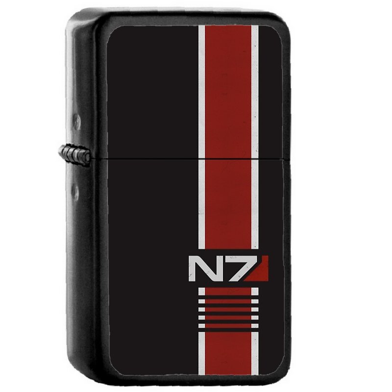 N7 Stripe - Oil Windproof Flip Top Black Lighters Briquet Encendedor