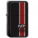 N7 Stripe - Oil Windproof Flip Top Black Lighters Briquet Encendedor