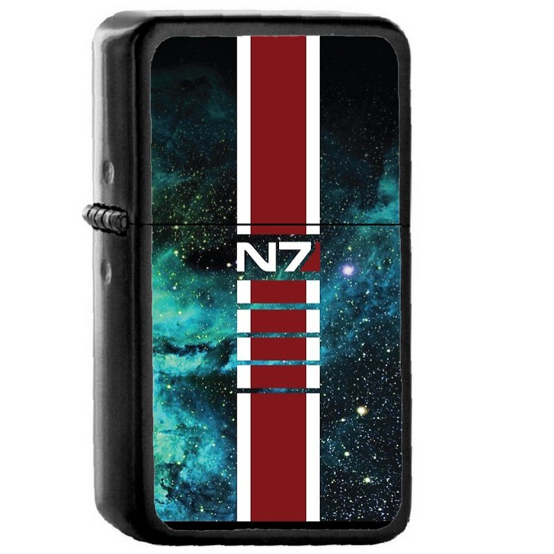 N7 Galaxy Armor Stripe - Oil Windproof Flip Top Black Lighters Briquet Encendedor