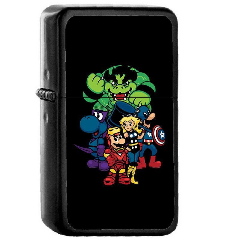 Mushroom A - Oil Windproof Flip Top Black Lighters Briquet Encendedor