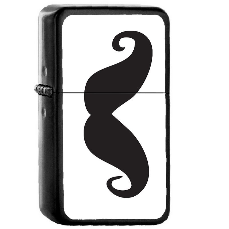 Moustache - Oil Windproof Flip Top Black Lighters Briquet Encendedor