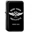New York Institute - Oil Windproof Flip Top Black Lighters Briquet Encendedor