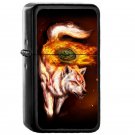 Okami Wolf Realistic Style - Oil Windproof Flip Top Black Lighters Briquet Encendedor