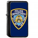 Nypd New York Police Department - Oil Windproof Flip Top Black Lighters Briquet Encendedor