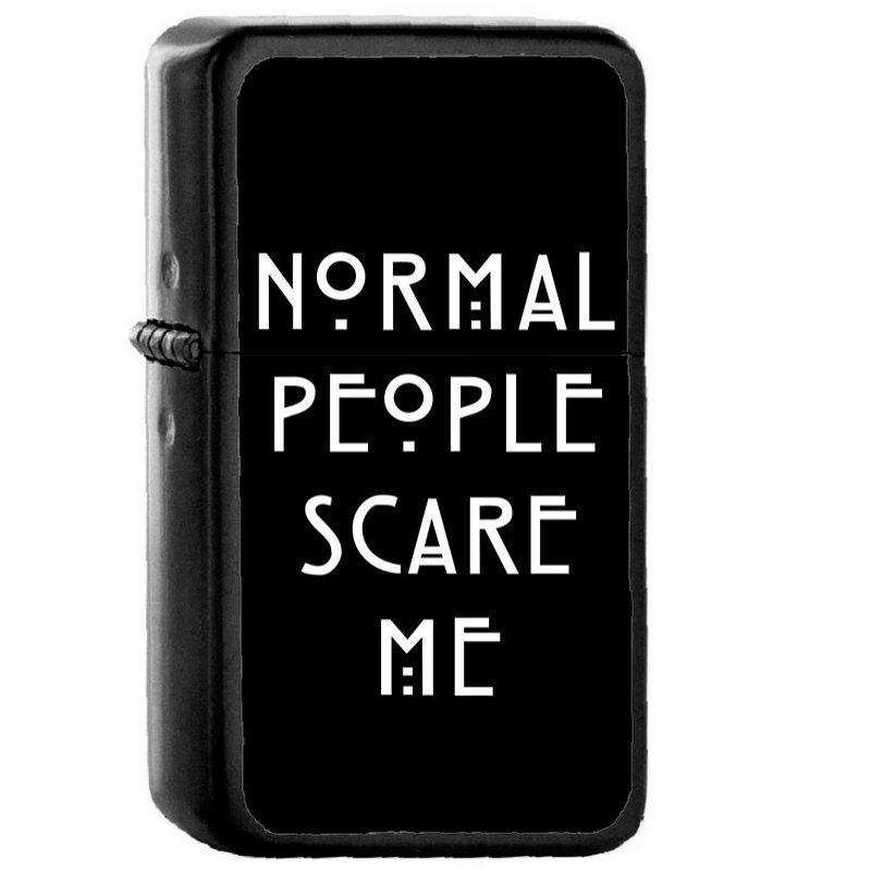 Normal People Scare Me Iv - Oil Windproof Flip Top Black Lighters Briquet Encendedor