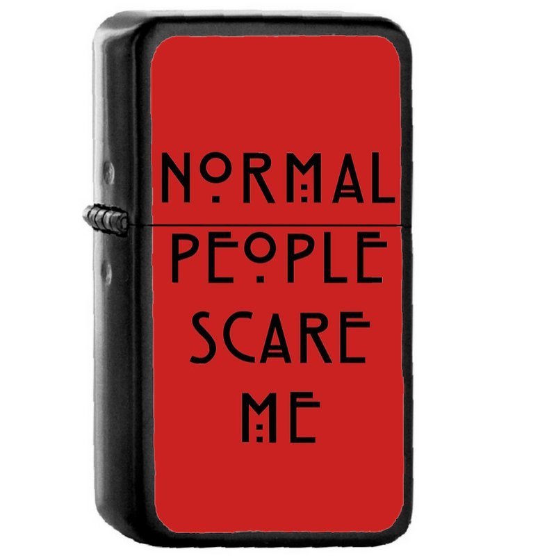 Normal People Scare Me Iii - Oil Windproof Flip Top Black Lighters Briquet Encendedor