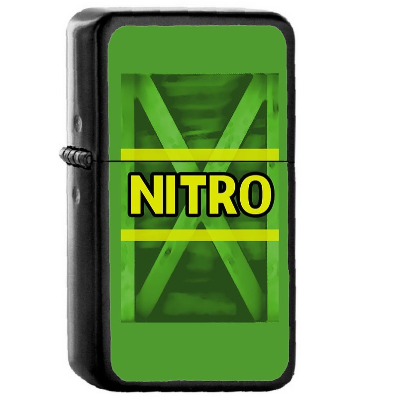 Nitro Crate - Oil Windproof Flip Top Black Lighters Briquet Encendedor