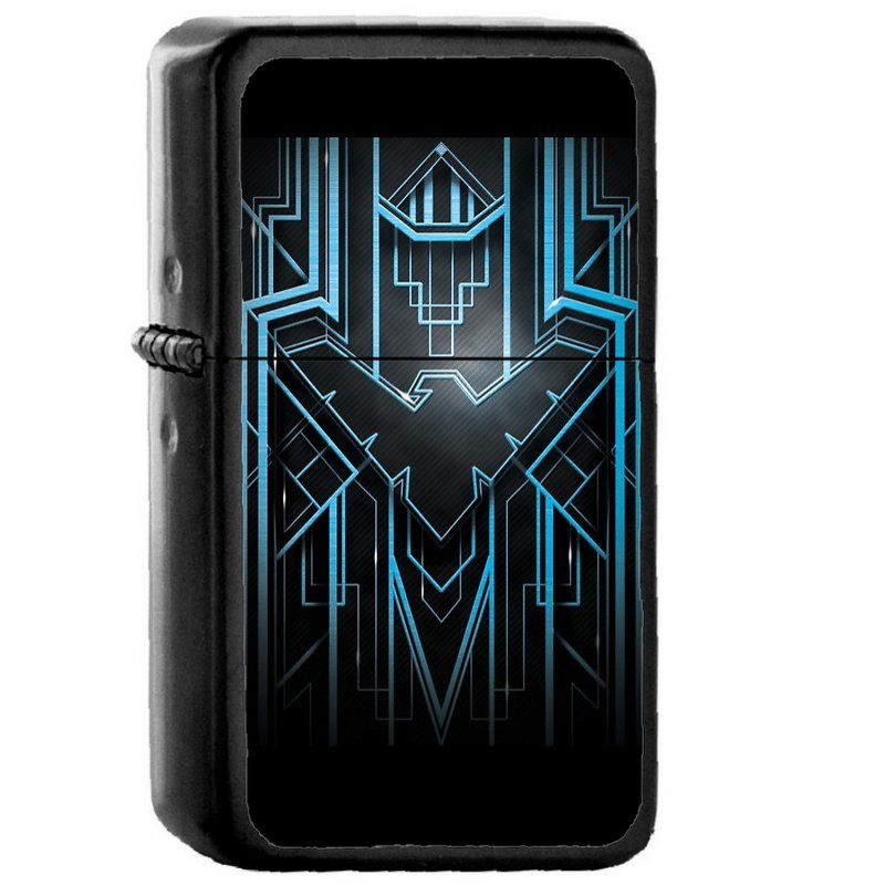 Nightwing Noir - Oil Windproof Flip Top Black Lighters Briquet Encendedor