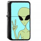 Peace Alien - Oil Windproof Flip Top Black Lighters Briquet Encendedor