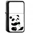 Panda - Oil Windproof Flip Top Black Lighters Briquet Encendedor