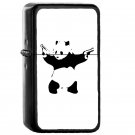 Panda Print Banksy - Oil Windproof Flip Top Black Lighters Briquet Encendedor