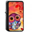 Owls First Fall Leaf - Oil Windproof Flip Top Black Lighters Briquet Encendedor