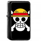 One Piece Big Logo Japanese Manga - Oil Windproof Flip Top Black Lighters Briquet Encendedor