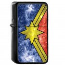 Punch Holes In The Sky Captain Marvel  - Oil Windproof Flip Top Black Lighters Briquet Encendedor