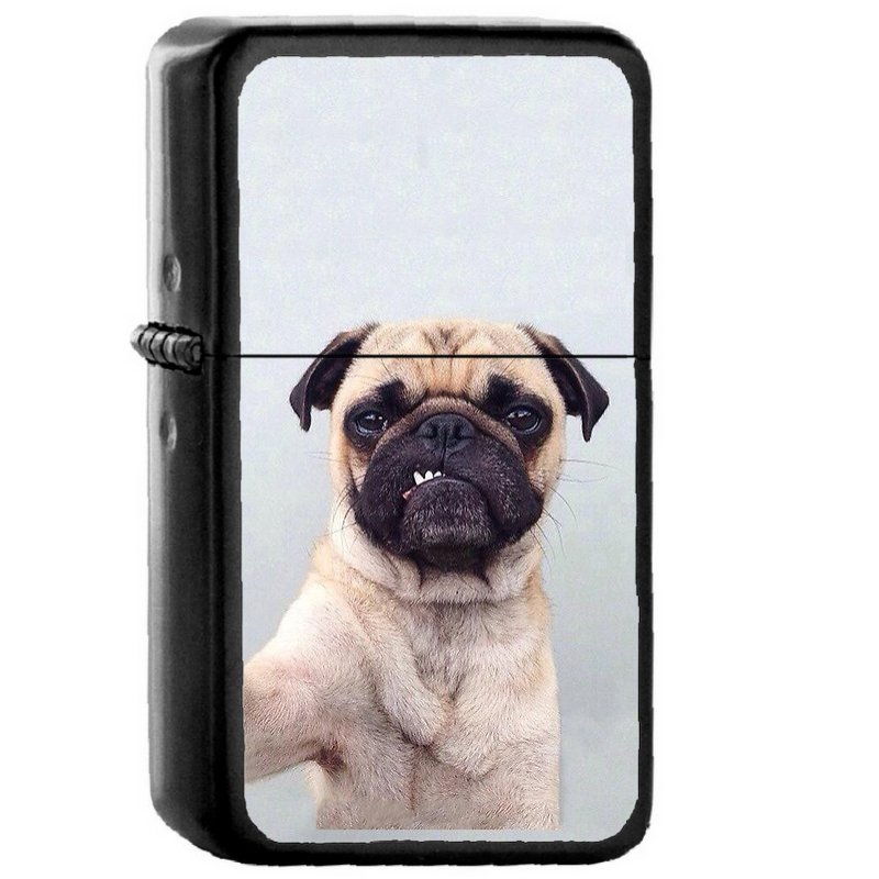 Pug Life - Oil Windproof Flip Top Black Lighters Briquet Encendedor