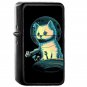 Protector Cat - Oil Windproof Flip Top Black Lighters Briquet Encendedor