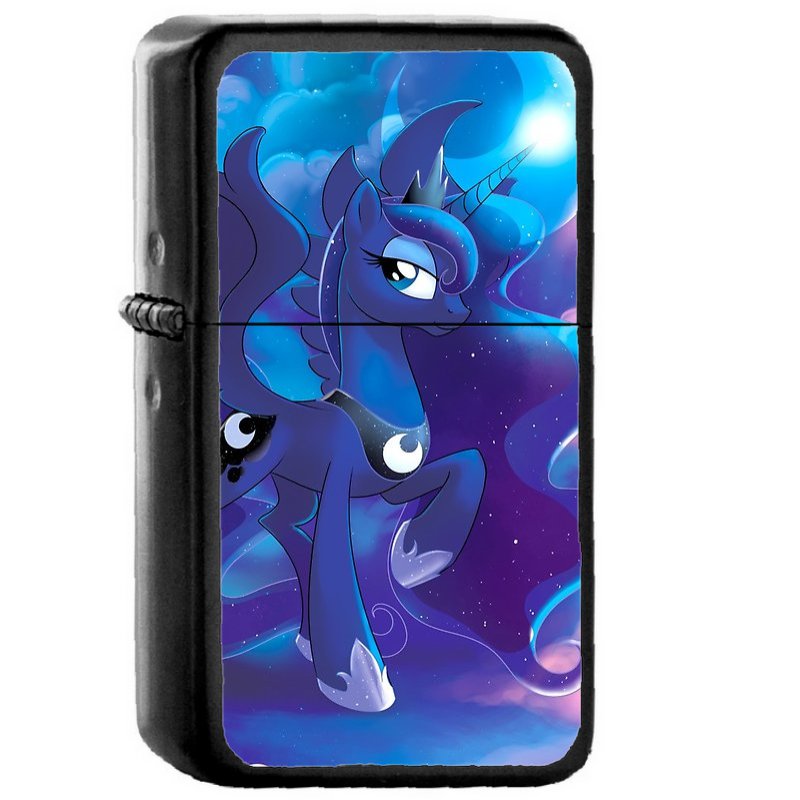Princess Luna - Oil Windproof Flip Top Black Lighters Briquet Encendedor