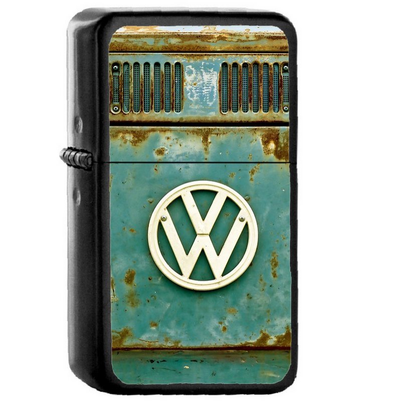 Retro Vw - Oil Windproof Flip Top Black Lighters Briquet Encendedor