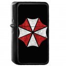 Resident Evil Umbrella Typography - Oil Windproof Flip Top Black Lighters Briquet Encendedor