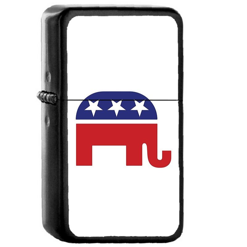 Republican Original Elephant - Oil Windproof Flip Top Black Lighters Briquet Encendedor