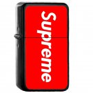 Supreme Red White - Oil Windproof Flip Top Black Lighters Briquet Encendedor