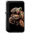 Rugby Balls - Oil Windproof Flip Top Black Lighters Briquet Encendedor
