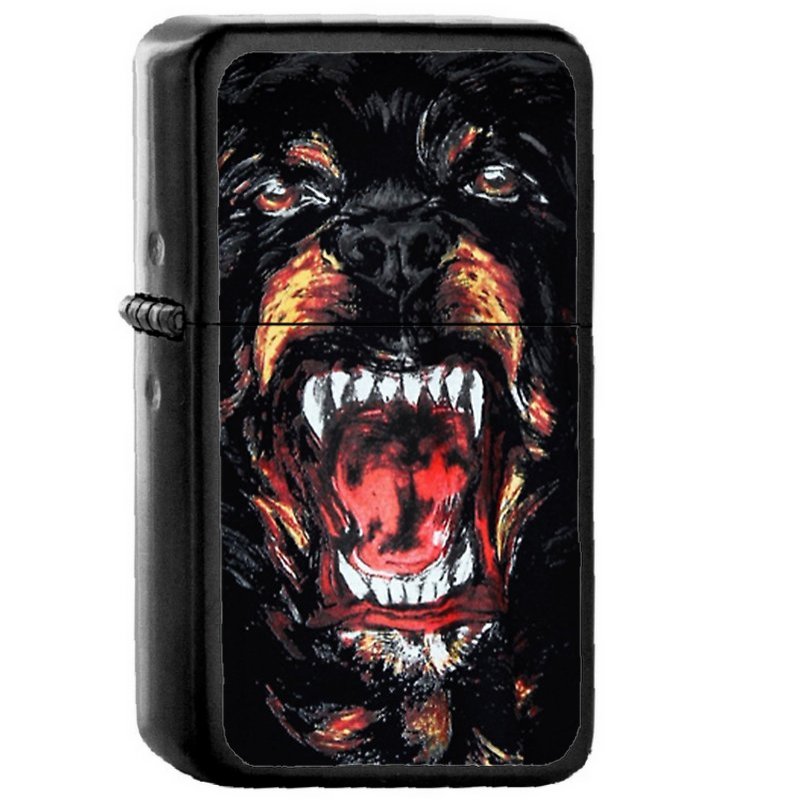 Rottweiler Dog Givenchy - Oil Windproof Flip Top Black Lighters Briquet Encendedor