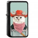 Rodeo Cat - Oil Windproof Flip Top Black Lighters Briquet Encendedor