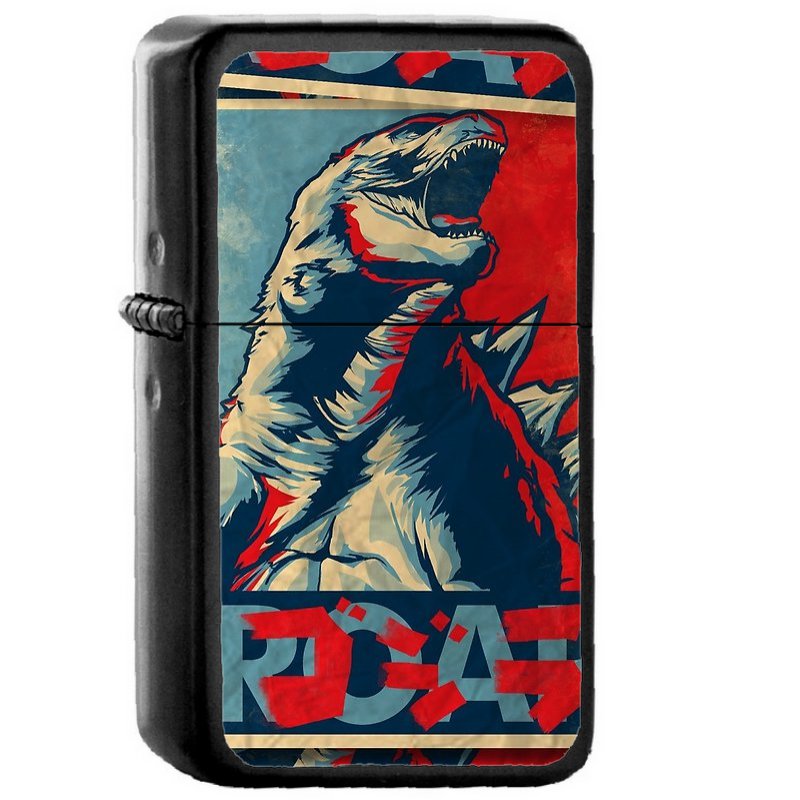 Roar - Oil Windproof Flip Top Black Lighters Briquet Encendedor