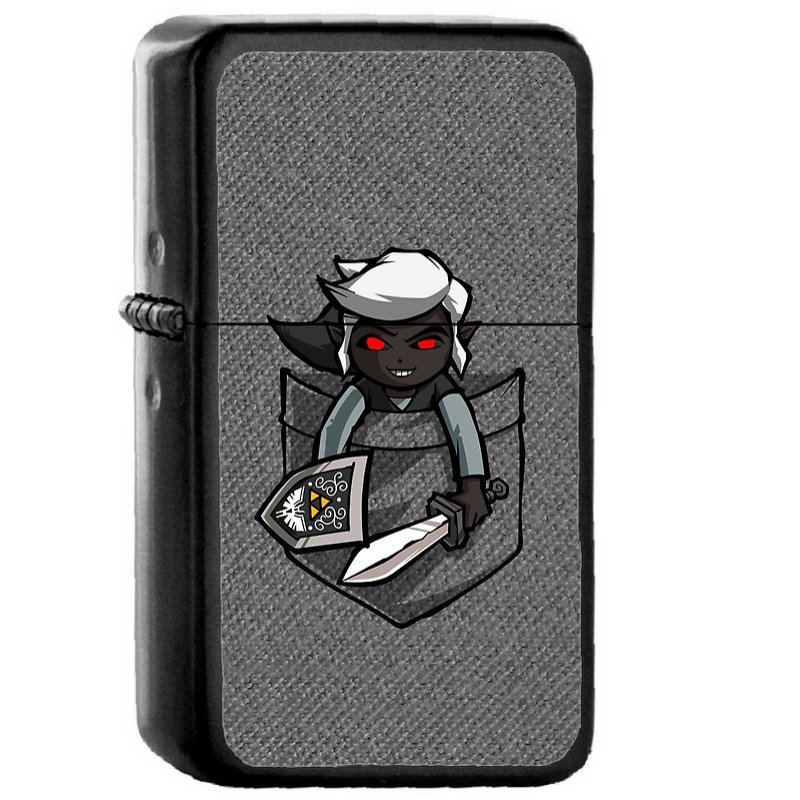 Pocket Link - Oil Windproof Flip Top Black Lighters Briquet Encendedor