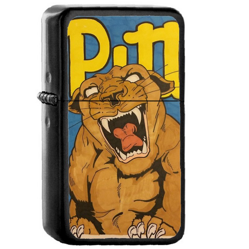 Pitt Lion Roar - Oil Windproof Flip Top Black Lighters Briquet Encendedor