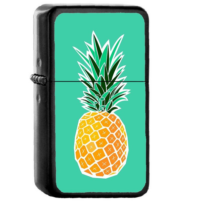 Pineapple - Oil Windproof Flip Top Black Lighters Briquet Encendedor